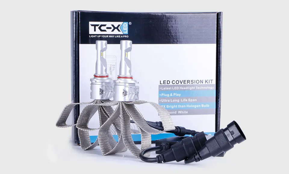 TC-X 9005 HB3 СВЕТОДИОДНЫЕ Фары Conversion Kit Замена Лампы 8000LM Ближнего света Дальнего света Противотуманные фары Замена Фары