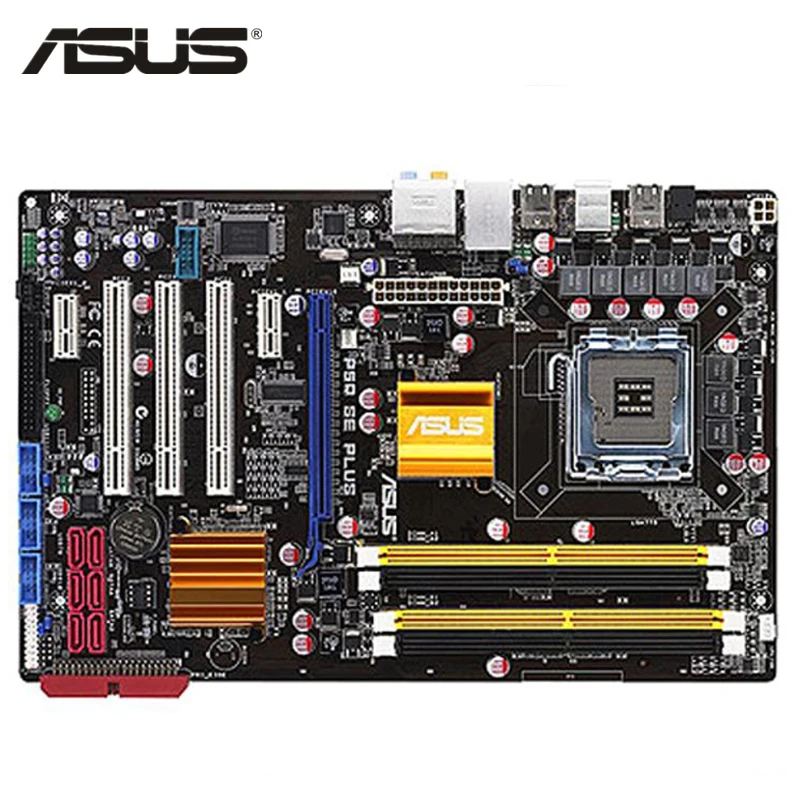 Материнская плата ASUS P5Q SE Plus LGA 775 DDR2 16 Гб для Intel P45 настольная материнская