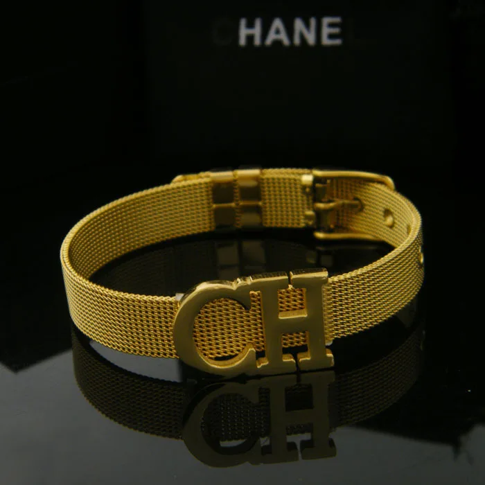 Bilincolor ouro rosa, ouro e prata ch carta malha cinto fivela pulseira de a&ccedil;o inoxid&aacute;vel