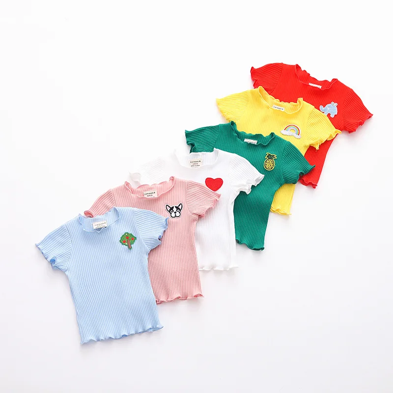 100%cotton Casual T Shirt Cartoon O Neck Summer T-shirt Girl Kids Children Clothes Tee Shirts Tops Cute Toddler Baby 0-5Y