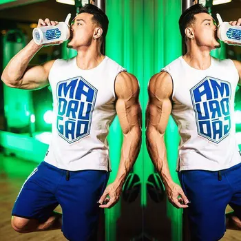 

Fashion New Men Fitness Tank Top Bodybuilding Workout Sport Cotton Sleeveless Tops