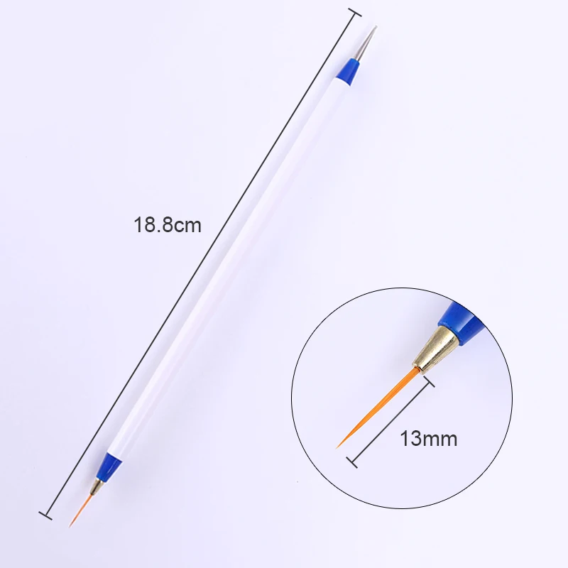 1 шт., Цветочная УФ-Гелевая точечная ручка, двусторонняя кисть для подводки, чертёжная линия, инструмент для маникюра, 4 размера, доступны - Цвет: 13mm