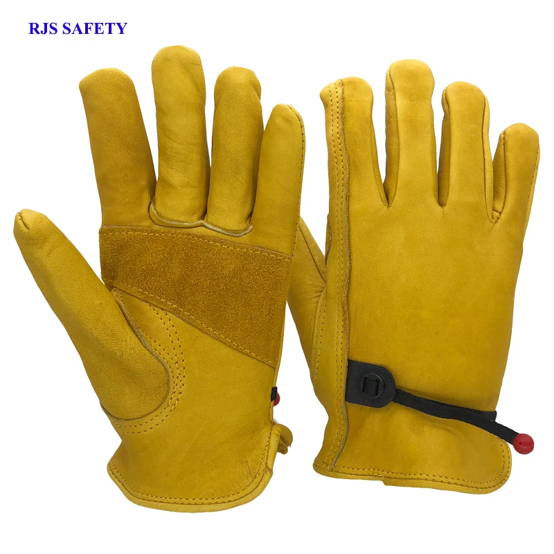 Безопасные рабочие перчатки из натуральной кожи Для мужчин водителя перчатки сварки Защитные Спорт мото износостойкой перчатки 4017