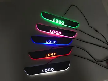 EOsuns カスタマイズされた Led 移動ドアスカッフポイントで Nerf バー & ランニングボードドア敷居光オーバーレイ bmw E46 3 シリーズ 1998-2005