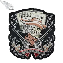 Дизайн машинной вышивки на заказ, ковбойские нашивки для рук мертвеца и оружия, нашивки для одежды