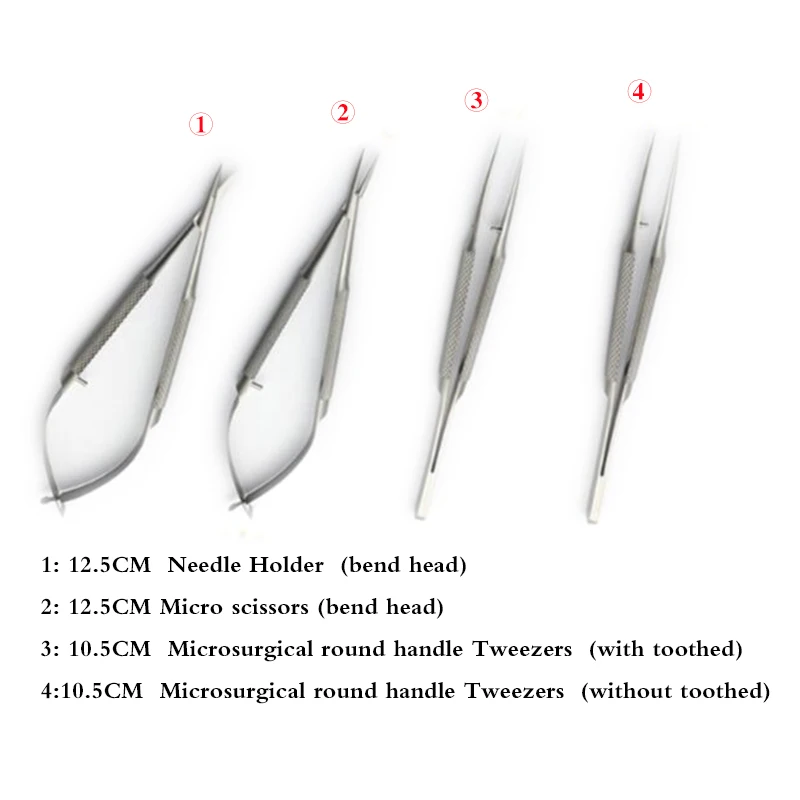 12,5 см 4 шт./лот офтальмологических микрохирургических инструмент посылка для ножниц щипцов кисти офтальмологическое оборудование посылка
