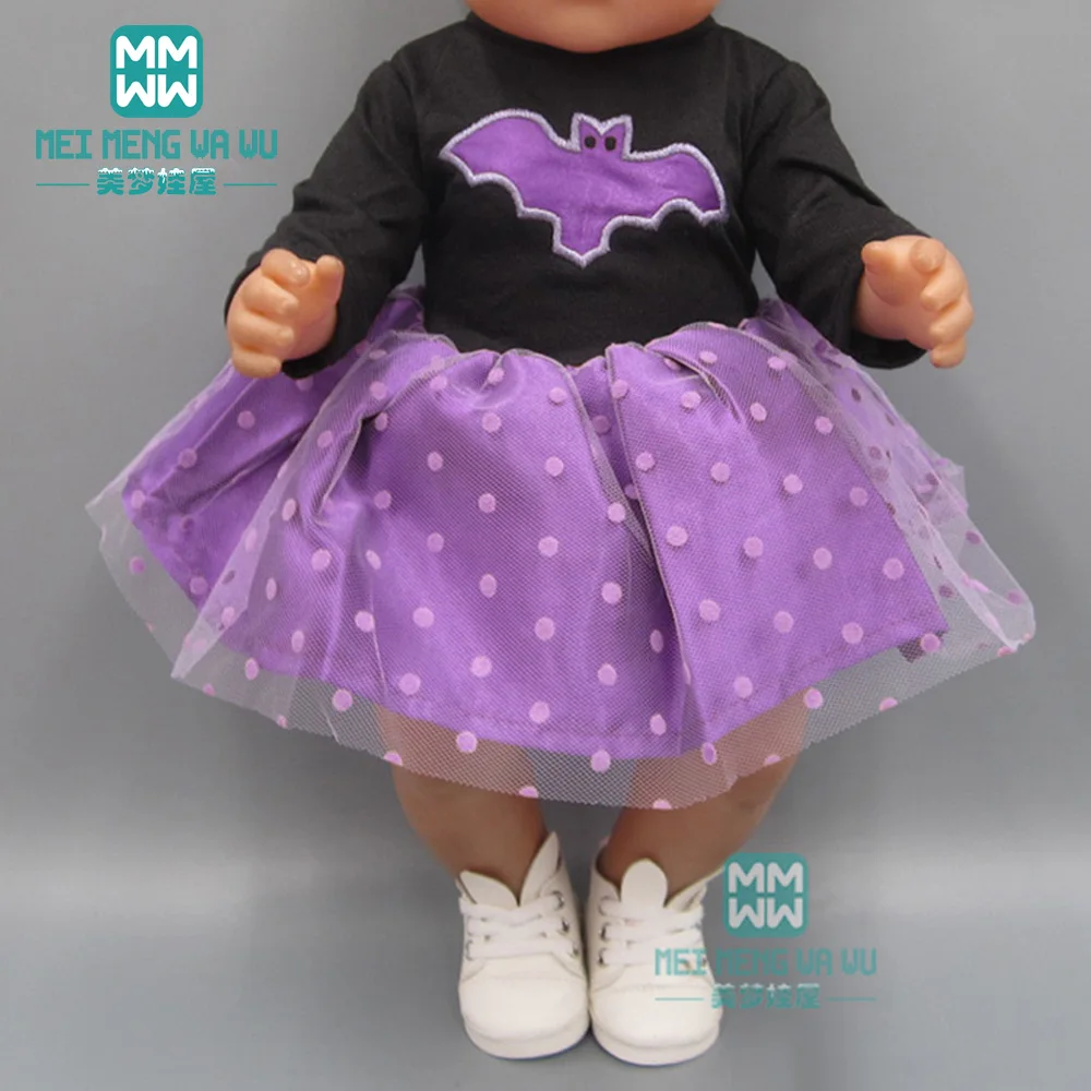 

Baby clothes for doll fit 43 cm new born dolls accessories and 45cm American doll purple princess dress