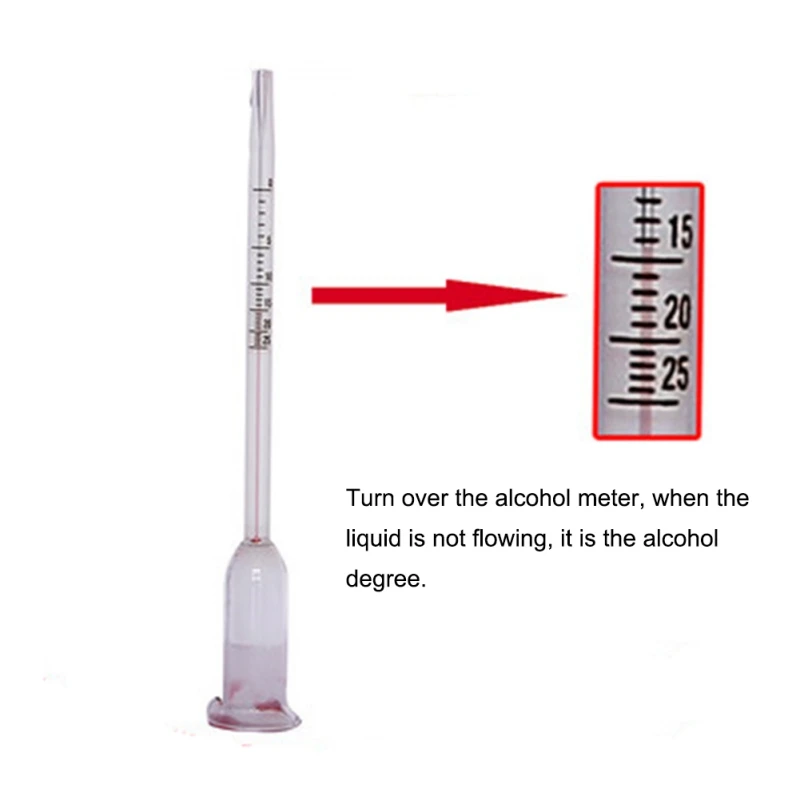 Wine Making Hydrometer Alcohol Meter Tester Concentration Meter For Wine Alcohol with Thermometer Measure Test