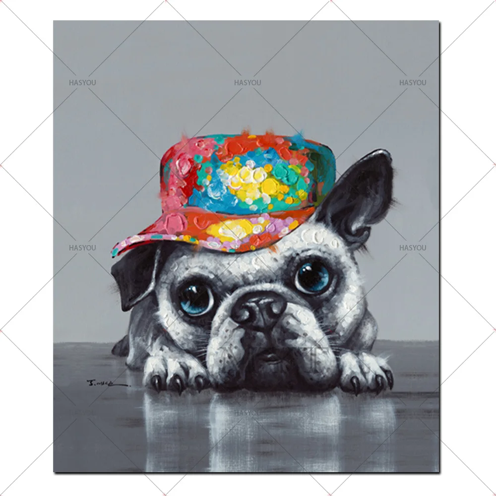 

Cute Dog Wall Drawing Canvas Printings hand Oil Painting Posters For Kids Bedroom Home Decoration Pictures Wal Deacl Wall Art