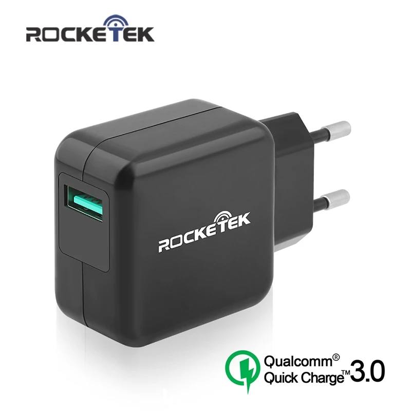 

Rocketek Quick Charge QC 3.0 Travel Mobile Phone Fast USB Charger output3A 2.0 Compatible for Samsung Xiaomi 5 Huawei lg