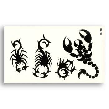 

Fake temporary waterproof Removable tattoo Water Black Scorpion Totem Sticker Men Women Cool Body Art Live of Song X310