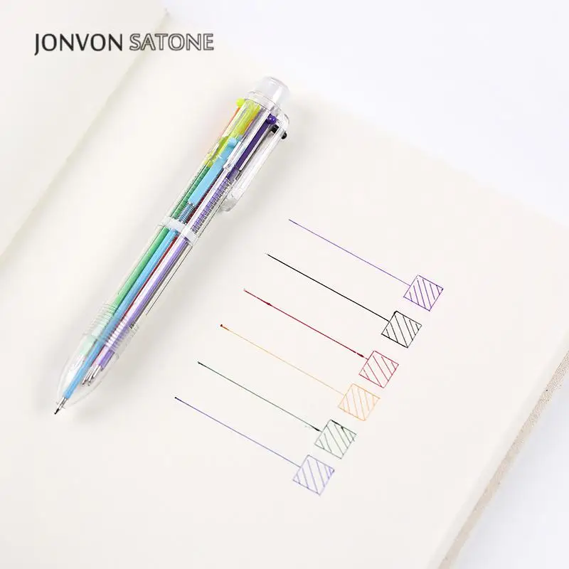 Jonvon Satone 50 шт. оптовая продажа цветная масляная ручка с прессом 6 в 1 искусственные
