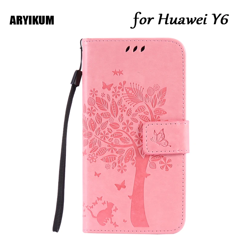 Кожаный чехол ARYIKUM 3D для Huawei Y6 Y 6 роскошный откидной Чехол-бумажник силиконовая