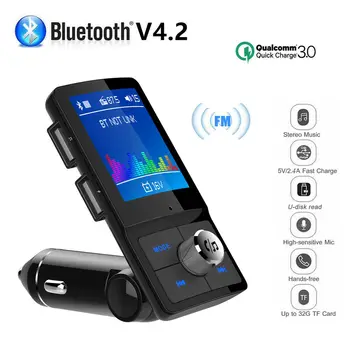 

Car Kit FM Transmitter Dual USB Charger Adapter BC45 Color Screen FM Transmitter Wireless Car MP3 Audio Hands-free Bluetooth