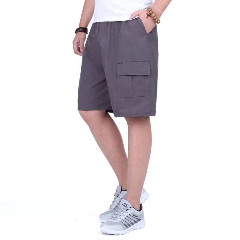 

2019 Clothing Summer Cargo Shorts Men Cotton Joggers Casual Short Home Pockets Sport Solid Khaki Black Blue Street Wear 3XL