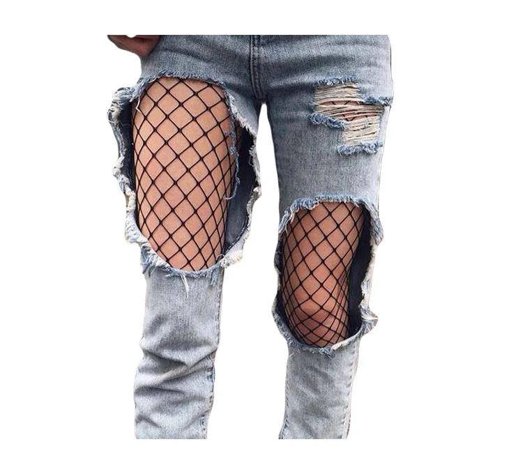 

New Fashion Sexy Women Ladies Large midddle Small Holes Fishnet Elastic Tights Girls Summer Tights