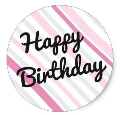 Autocollant Rond Classique Rose Joyeux Anniversaire 1 5 Pouces Aliexpress