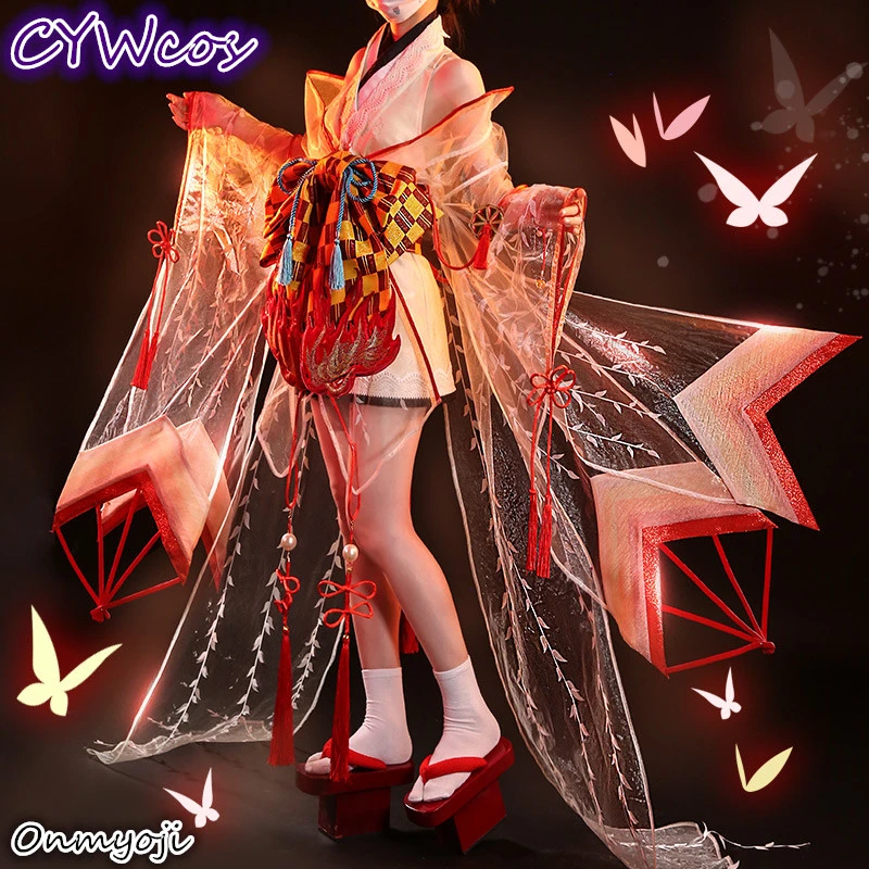 

Pre-sale Game Cosplay Onmyoji SSR Embroidery Dancing Kimono Cosplay Costume Woman Dress Suits Full Sets