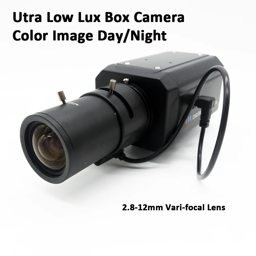 

Ultra Low Lux Box Camera 2.8-12mm Lens 700TVL Super Low light Box CCTV Camera Color iamge Day/Night High Sensitivity 0.00001 lux