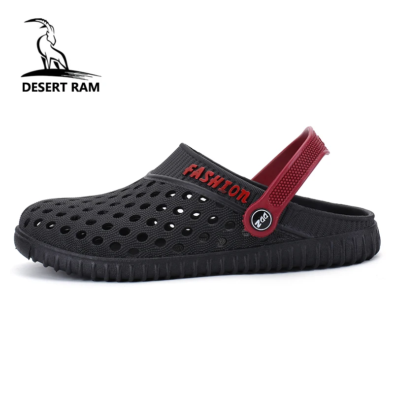 

DESERT RAM Brand Fashion Shoes Men Croc Casual Band Sandals Summer Aqua Breathable Clogs Black Beach Swimming Garden Mens Shoe