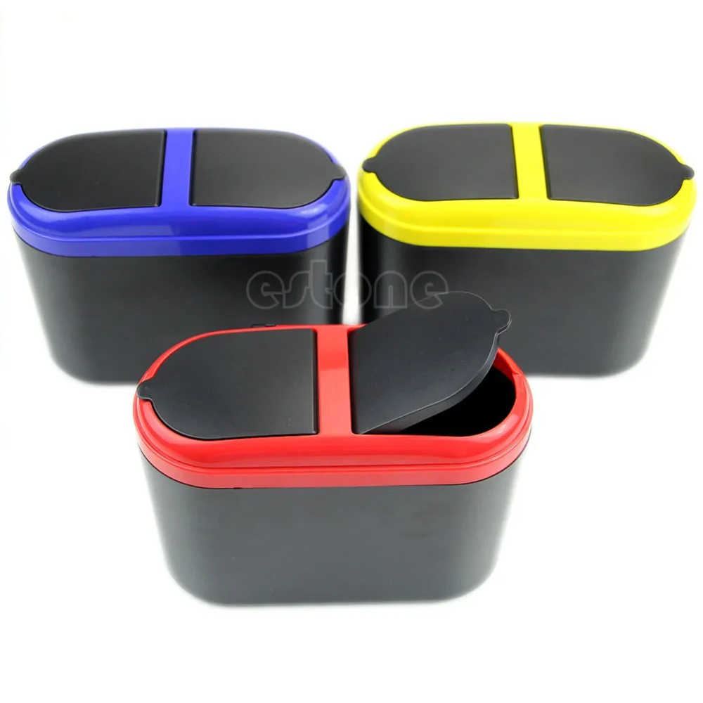 

Mini Trash Rubbish Can Garbage Dust Dustbin Box Case Holder Bin Hook F Car SUV