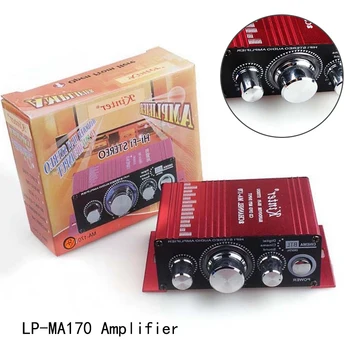 

RCA Stereo Connection 2 Channel Low Distortion Red Digital MP3 12V Mini Loudspeaker Car Audio 2*20W Hi-Fi LP-MA170 Amplifier