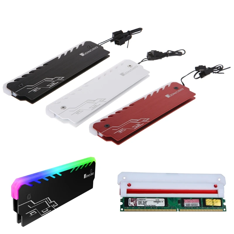 1 مجموعة الألومنيوم رام المبرد تبريد RGB 265 ضوء المبرد ذاكرة عشوائيّة للحاسوب المكتبي سترة تبريد الاستخدام الطويل