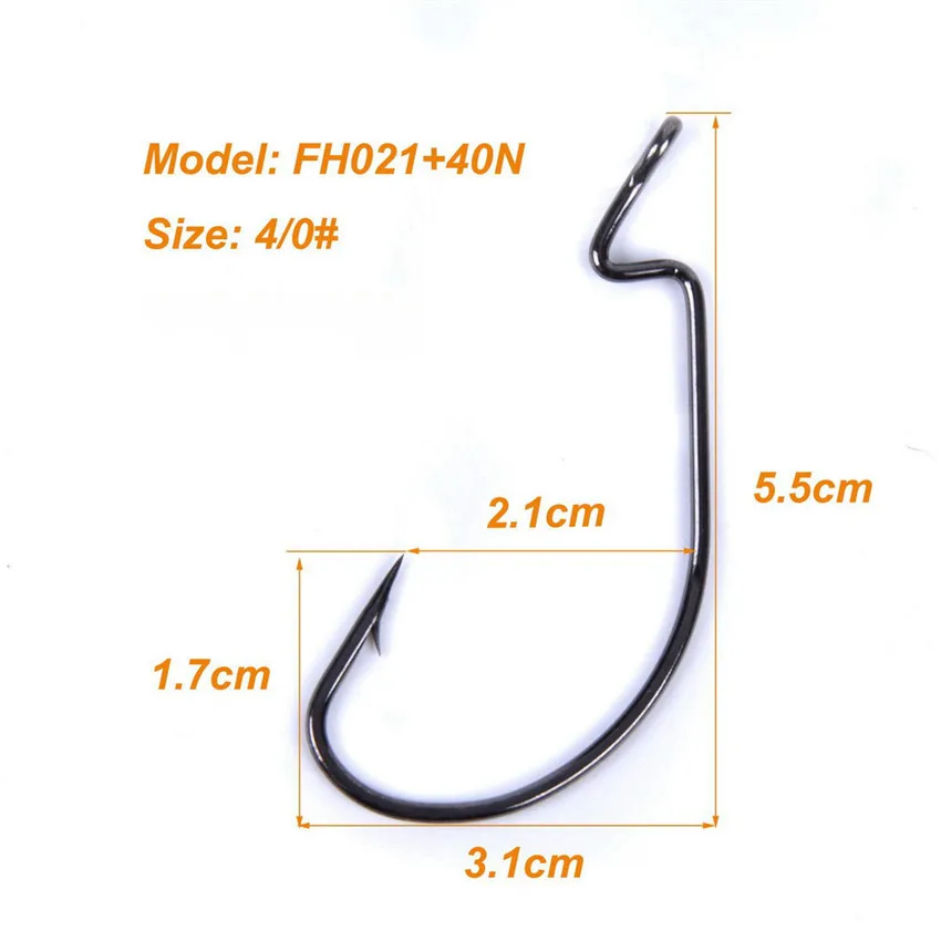 100 шт. черные никелевые рыболовные крючки Размер 1/0#-5/0# Высокоуглеродистая сталь червь острые Крючки Техасские снасти рыболовные крючки Япония - Цвет: Size  4 0