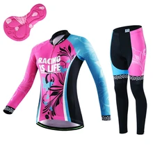 NEW Brand Spring Autumn Cycling Jersey sets Women bike wear clothing bicicleta Bright Long Sleeve MTB Sport bicycle clothes