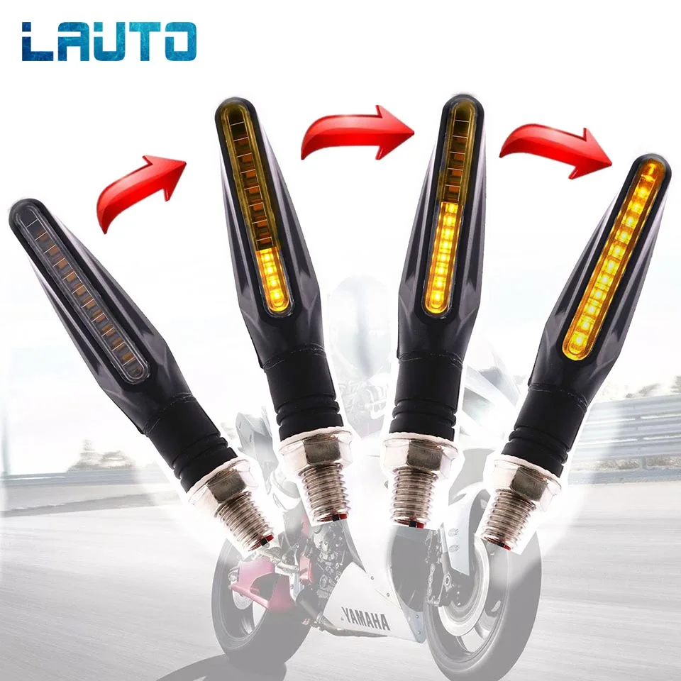 Авто 2 шт. мотоциклетные поворотники светильник 12LED мотоцикл течет вода мигающий