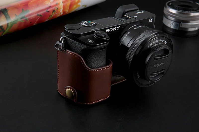 Из искусственной кожи Половина Камера низ чехол сумка чехол для sony A6000 A6300 A5100 A5000 A7 A7S A7R A7RM2 A7II A7S2 A9 A7M3 A7 Mark ii iii