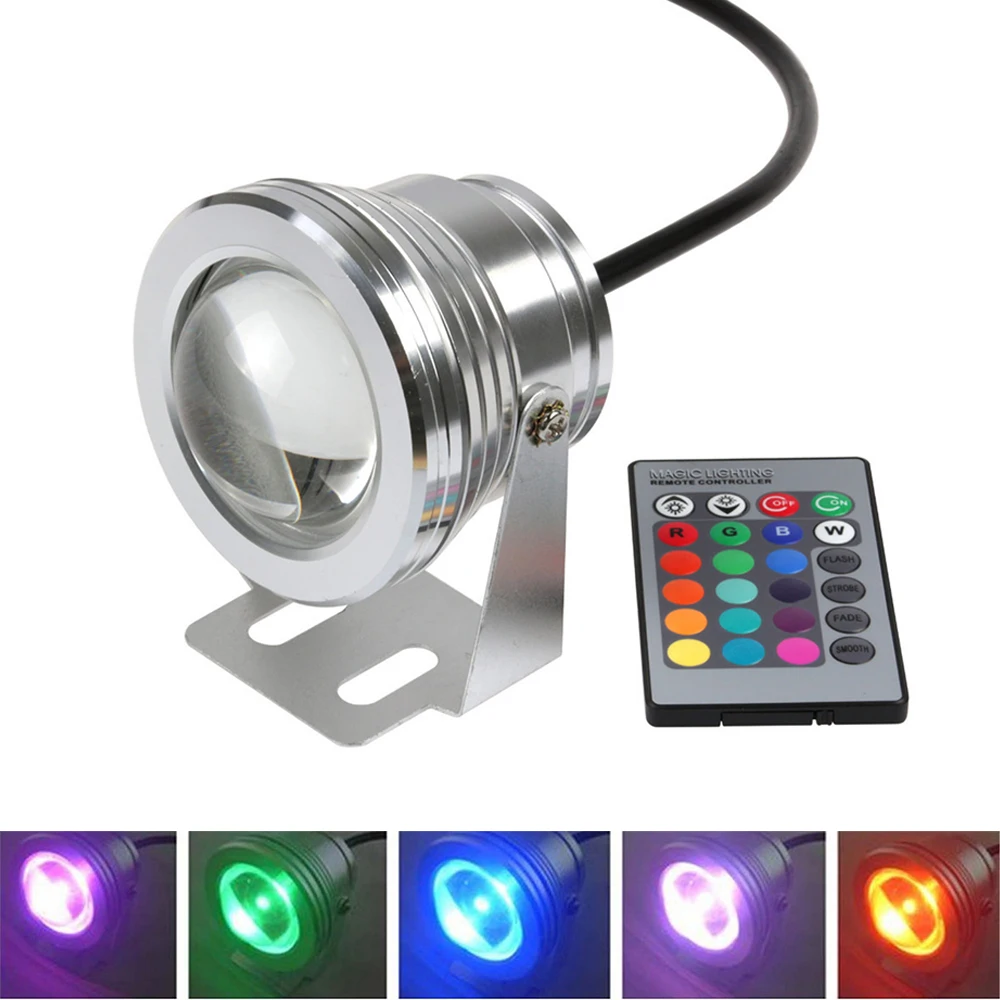 

YWXLight AC/DC12V Outdoor Underwater Lighting 10W RGB LED Spot Light Flood Light Lamp IP67 waterproof Fountain Night Light