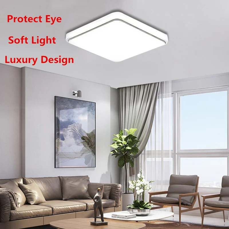 

Smuxi 37 x 37cm Modern Simple Square LED Ceiling Lighting 110v-240V 24W For Living Room Bedroom Indoor Lamp Bright Soft Light