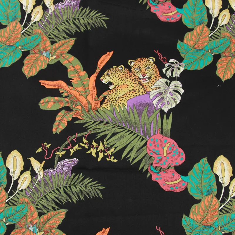 

half meter thin twill thicken cotton fabric with cartoon leopard print, handmade DIY bag sofa pillow cushion cloth B62