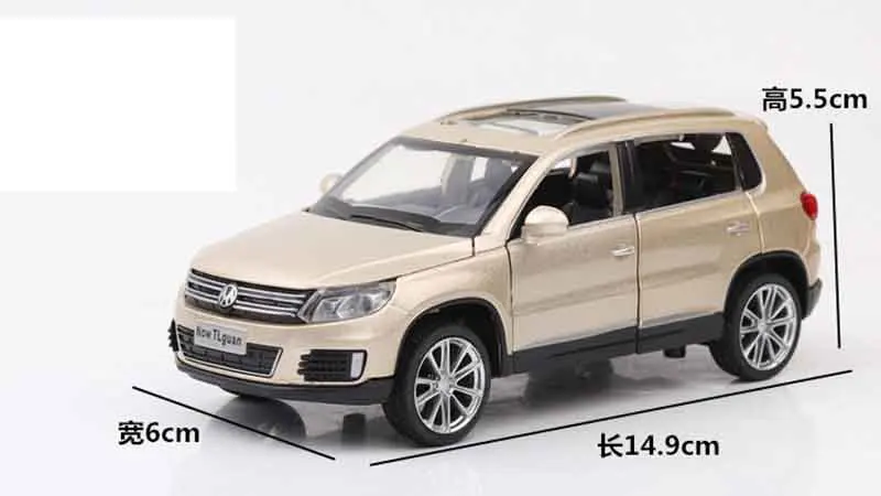 1:32 Tiguan SUV литая модель литья под давлением игрушечные машинки шесть дверей