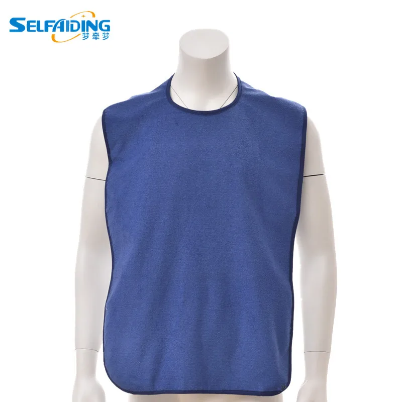 

Waterproof Adult Bib Backing With Snaps Washable Mealtime Protector AB-202