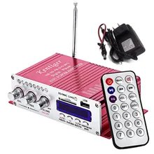 2 colores USB Car Audio Estéreo Amplificador de FM Radio MP3 Altavoz LED de Alta Fidelidad de 2 Canales Digital Display Power Player para Auto y Moto