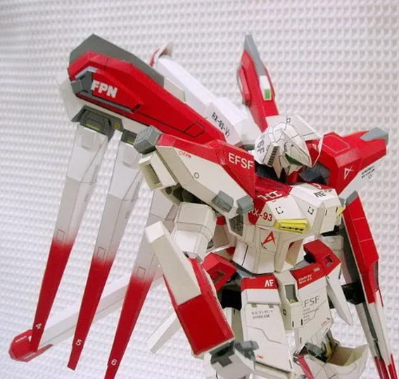 Пропорциональный RX-93-2 HI-v Manatee Gundam красная версия 3D бумажная модель сделай сам