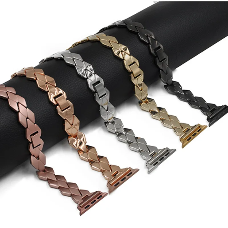 

Stainless Steel Belt for Apple Watch 4 Generation for Iwatch4 Belt Irregular Rhinestone Metal Stainless Steel Alloy Steel Belt