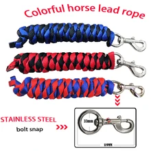 Веревка для лошади чомбур, ПЭТ шнур для поводка, многоцветный, 18 мм толщиной, нержавеющая сталь большой оснастки(RRP1001SS