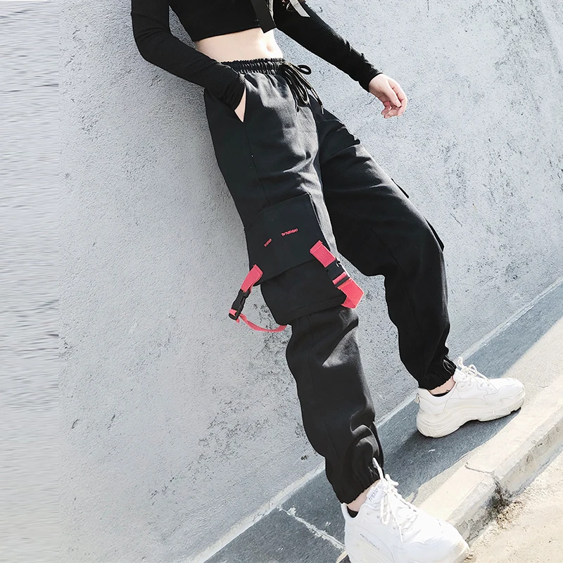 

High Waist Hip Hop Cargo Pants Women Loose Streetwear Harajuku Pants Cotton Casual BF Pants Fashion Hip Hop Women's sports pant