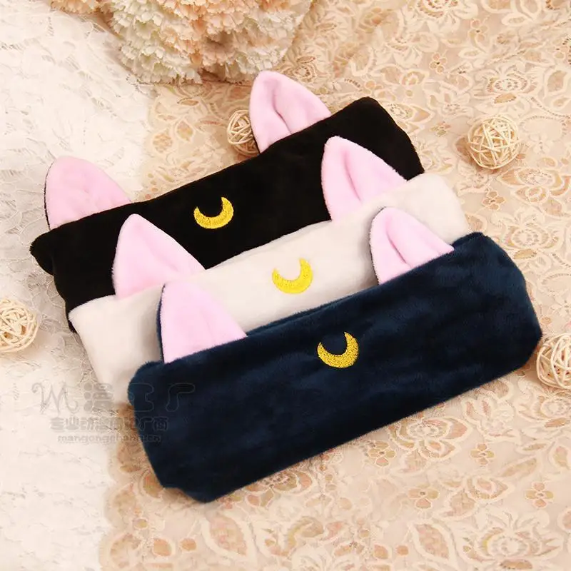 

Cute Hair Band Anime Sailor Moon Luna Cat Ears Plush Hair Accessories Headband