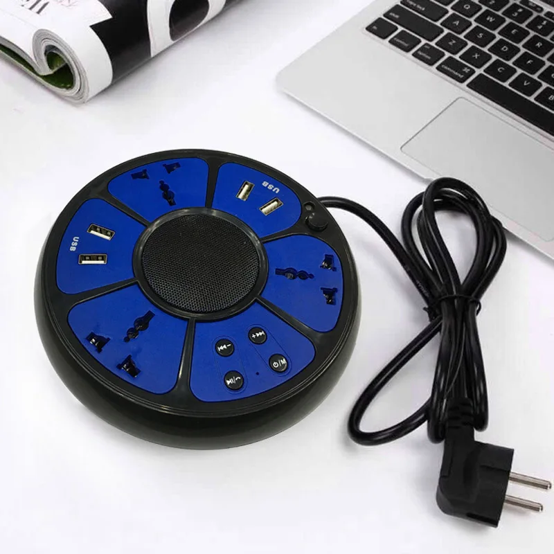 

New Creativity wireless Bluetooth Socket with MP3 Bluetooth Speaker 4 USB Socket extension cord 1.2M