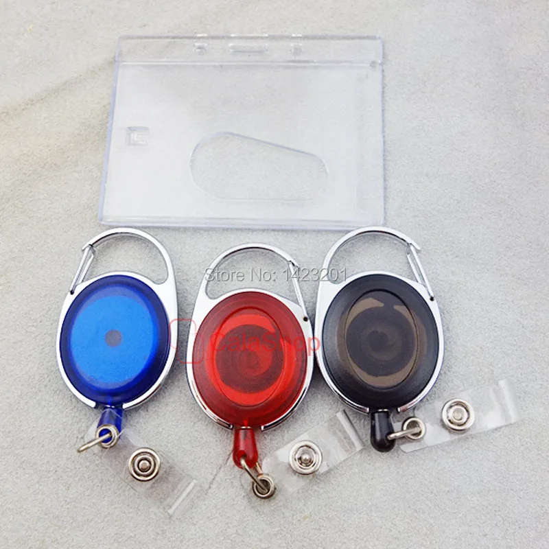 

1 pcs ID Hard Card Holder Reels Retractable 1 pcs Badge Clip Horizontal Style 1