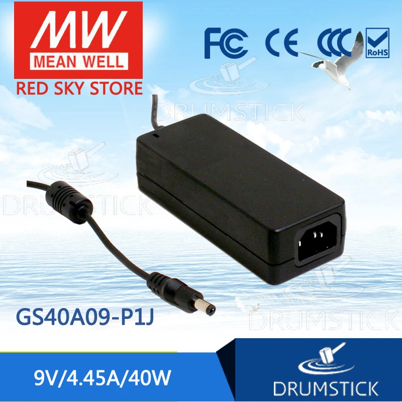 Steady MEAN WELL GS40A09 P1J 9V 4.45A meanwell GS40A 40W AC DC Industrial Adapter|ac-dc 9v| |