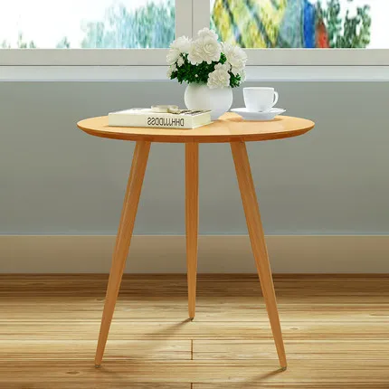 Stylish small household three legs round side table mobile small coffee table dining table leisure angle coffee table simple