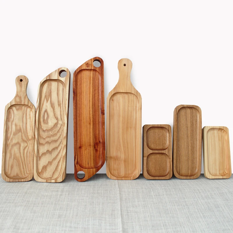 

Japan Style Wood Desserts Plate Eco Natural Creative Fruits Cutting Boards No Paint Food Serving Trays Sushi Plates Tableware