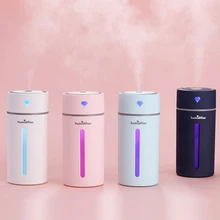 New Car Air Humidifier USB Colorful Diamond Cup Type Static Mini Humidificador Coche Car Diffuser Essential Oil Freshener 4202