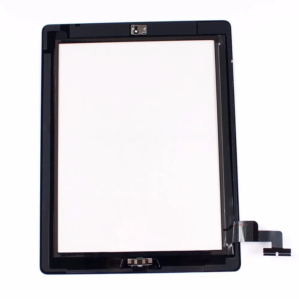 Для IPAD 2 белый/черный дигитайзер сенсорный экран передний дисплей стекло в сборе-включает кнопку домой и flex+ держатель камеры