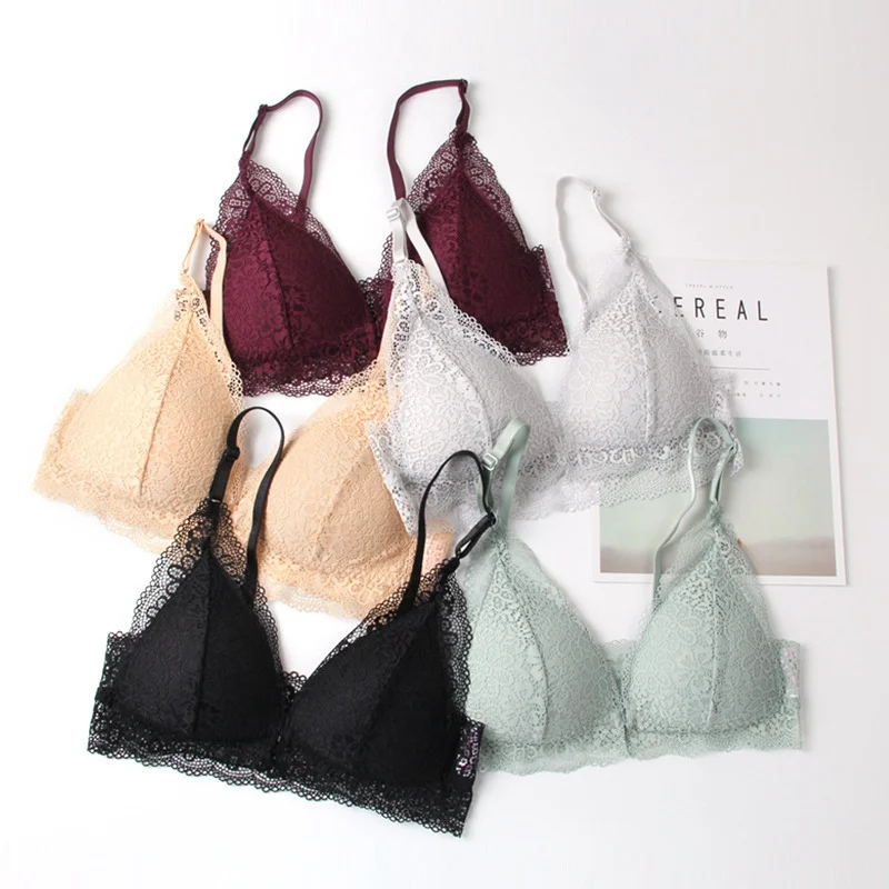 

Women Sexy Bra Underwear Push Up Front Closure Bra Lace Women Push Up Bralette Thin Bras